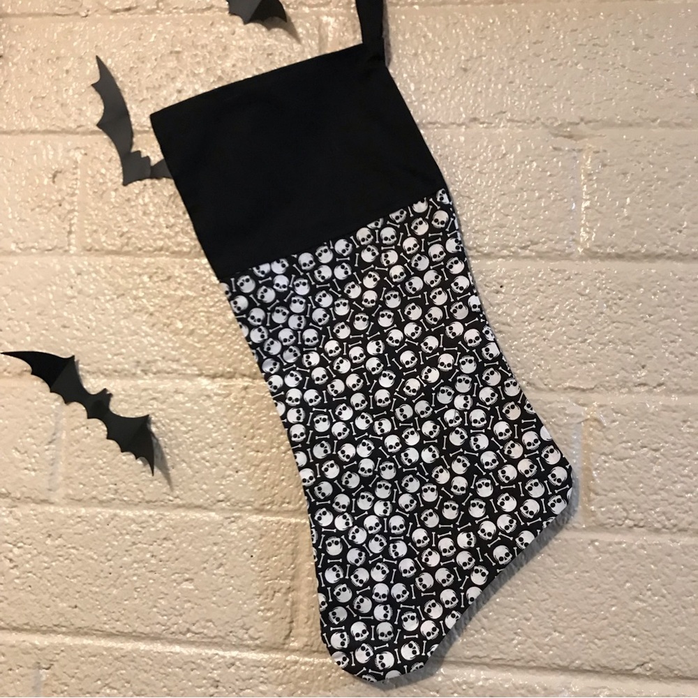 Gothic Halloween Stocking  Skull Roses